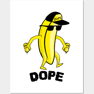 Dope Banana Funny Animation LOL Yellow Posters and Art